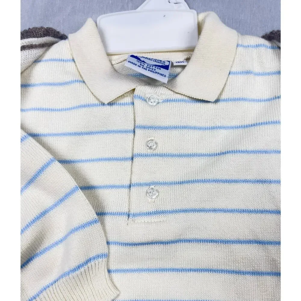 Vintage NWT Carriage Boutiques 3 Pc Boys Outfit Set 12M Sweater Cardigan Pants